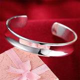 925 Silver Round Open Bangles For Women Wedding Jewelry