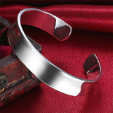 925 Silver Round Open Bangles For Women Wedding Jewelry