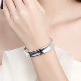 925 Silver Round Open Bangles For Women Wedding Jewelry