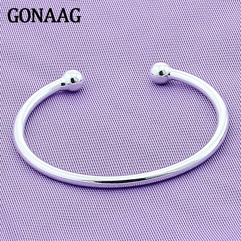 925 Silver Smooth Bead Bracelet Bangle for Wedding Party