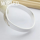 925 Silver Smooth Solid Bracelet Bangles Women Men Charm Party Jewelry