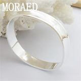 925 Silver Smooth Solid Bracelet Bangles Women Men Charm Party Jewelry