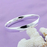 925 Sterling Silver Solid Round Bracelet Bangles Wedding Jewelry Gift