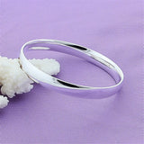925 Sterling Silver Solid Round Bracelet Bangles Wedding Jewelry Gift