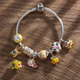 925 Silver Snack Drinks Milk Charm Bead for European Bracelet DIY