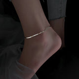 925 Silver Snake Bone Anklet Summer Tide Cold Wind Women Sexy Foot Chain