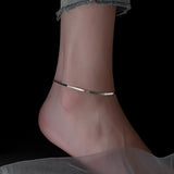 925 Silver Snake Bone Anklet Summer Tide Cold Wind Women Sexy Foot Chain