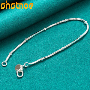 925 Silver Snake Bone Chain Bracelet Women Party Engagement Gift