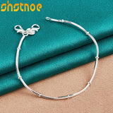 925 Silver Snake Bone Chain Bracelet Women Party Engagement Gift