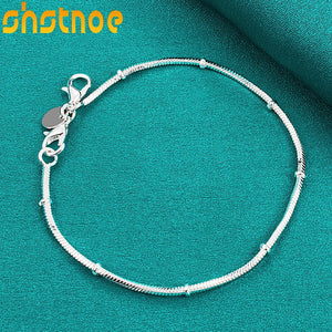 925 Silver Snake Bone Chain Bracelet Women Party Engagement Gift