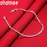 925 Silver Snake Bone Chain Bracelet Women Party Jewelry