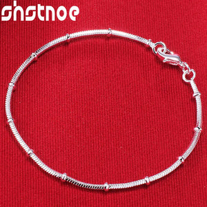 925 Silver Snake Bone Chain Bracelet Women Party Jewelry