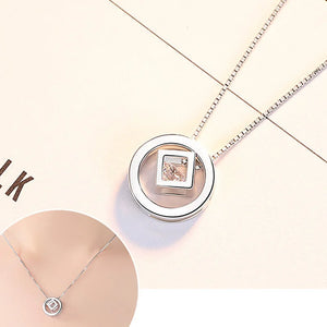 925 Silver Snake Bone Chain Necklace Zircon Pendant Choker Gift