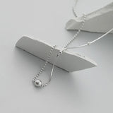 925 Silver Snake Bone Chain Bead Collar Neckchain Women's Jewelry