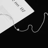 925 Silver Snake Bone Chain Bead Collar Neckchain Women's Jewelry