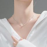 925 Silver Snake Bone Chain Bead Collar Neckchain Women's Jewelry