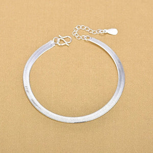 925 Sterling Silver Snake Bracelet Anklet Fine Jewelry For Woman Gift