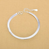 925 Sterling Silver Snake Bracelet Anklet Fine Jewelry For Woman Gift