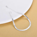 925 Sterling Silver Snake Bracelet Anklet Fine Jewelry For Woman Gift