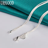 925 Sterling Silver Snake Chain Bead Necklace for Women