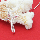 925 Silver Snake Chain Cross Pendant Necklace Wedding Jewelry