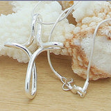 925 Silver Snake Chain Cross Pendant Necklace Wedding Jewelry