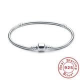 925 Silver Snake Chain Charm Bracelet for Women