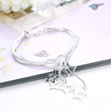 925 Silver Snake Chain Star Bracelet for Women Party Engagement Wedding Gift