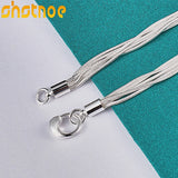 925 Silver Snake Chain Beads Bracelet Women