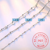 925 Silver Snake Chain Star Round Bead Charm Bracelets For Women Girls