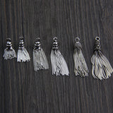 925 Silver Snake Chain Tassel Earring Pendant Vintage Charms