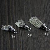 925 Silver Snake Chain Tassel Earring Pendant Vintage Charms