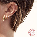 925 Silver Snake Clip Earrings Left Earcuff Plata 925 Jewelry