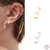 925 Silver Snake Clip Earrings Left Earcuff Plata 925 Jewelry
