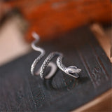 925 Sterling Silver Snake Clip Earrings Vintage Women Jewelry