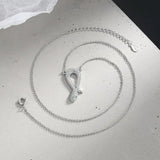 Sterling Silver Snake Jewelry Set Vintage Platinum Crystal Earrings Necklace