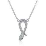 Sterling Silver Snake Jewelry Set Vintage Platinum Crystal Earrings Necklace