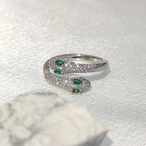 925 Silver Snake Zircon Rings Women Wedding Jewelry