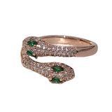 925 Silver Snake Zircon Rings Women Wedding Jewelry