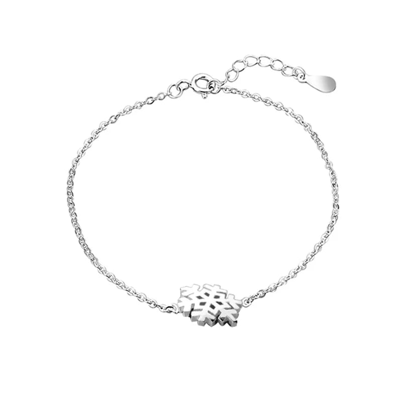 925 Silver Snow Sparkling Chain Bracelet for Ladies