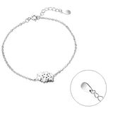 925 Silver Snow Sparkling Chain Bracelet for Ladies