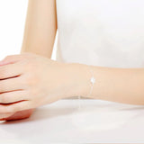 925 Silver Snow Sparkling Chain Bracelet for Ladies