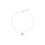 925 Silver Snowflake Crystal Necklace Women Jewelry