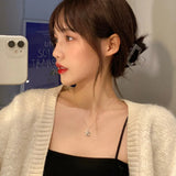 925 Silver Snowflake Crystal Necklace Women Jewelry