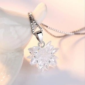 925 Silver Snowflake Necklace 1ct Moissanite Pendant