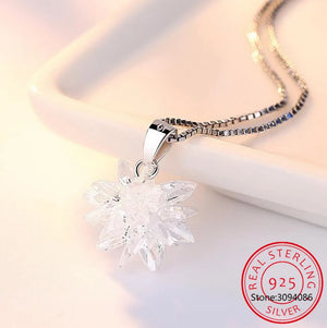 925 Silver Snowflake Necklace 1ct Moissanite Pendant