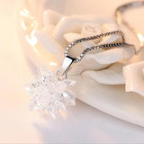 925 Silver Snowflake Necklace 1ct Moissanite Pendant