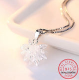 925 Silver Snowflake Necklace 1ct Moissanite Pendant