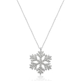 925 Silver Snowflake Pendant Ladies Chain Necklace Gift for Women