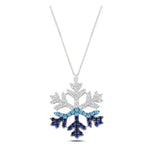 925 Silver Snowflake Pendant Ladies Chain Necklace Gift for Women